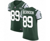 Men's Nike New York Jets #89 Chris Herndon Green Team Color Vapor Untouchable Elite Player NFL Jersey