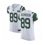 Men's Nike New York Jets #89 Chris Herndon White Vapor Untouchable Elite Player NFL Jersey