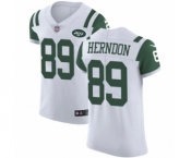 Men's Nike New York Jets #89 Chris Herndon White Vapor Untouchable Elite Player NFL Jersey