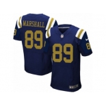 Men's Nike New York Jets #89 Jalin Marshall Elite Navy Blue Alternate NFL Jersey