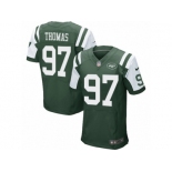 Men's Nike New York Jets #97 Lawrence Thomas Elite Green Team Color NFL Jersey