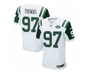 Men's Nike New York Jets #97 Lawrence Thomas Elite White NFL Jersey