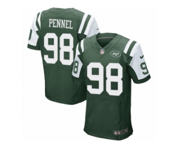 Men's Nike New York Jets #98 Mike Pennel Elite Green Team Color NFL Jersey