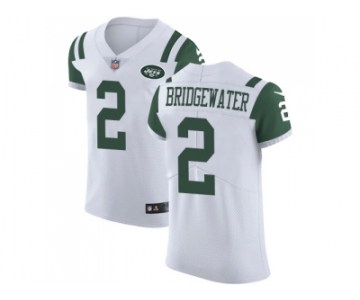 Nike New York Jets #2 Teddy Bridgewater White Men Stitched NFL Vapor Untouchable Elite Jersey