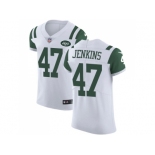 Nike New York Jets #47 Jordan Jenkins White Men Stitched NFL Vapor Untouchable Elite Jersey