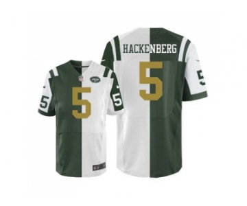 Nike New York Jets #5 Christian Hackenberg Green White Men's Stitched NFL Elite Split Jersey