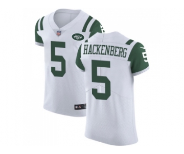 Nike New York Jets #5 Christian Hackenberg White Men Stitched NFL Vapor Untouchable Elite Jersey