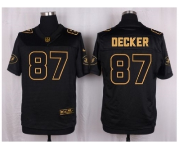 Nike New York Jets #87 Eric Decker Black Pro Line Gold Collection Jersey[Elite]