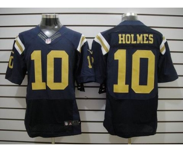 nike nfl jerseys new york jets #10 holmes dk.blue[Elite]