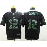 nike nfl jerseys new york jets #12 namath black[Elite Camo Fashion]