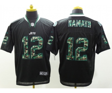 nike nfl jerseys new york jets #12 namath black[Elite Camo Fashion]