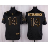 nike nfl jerseys new york jets #14 fitzpatrick black gold collection[Elite]