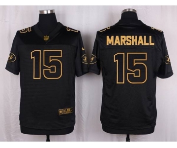 nike nfl jerseys new york jets #15 marshall black gold collection[Elite][marshall]