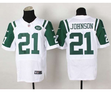 nike nfl jerseys new york jets #21 johnson white[Elite][johnson]