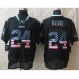 nike nfl jerseys new york jets #24 revis black[Elite USA flag fashion]