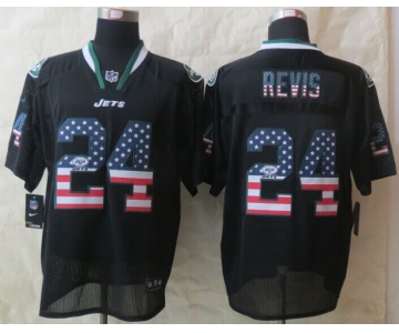 nike nfl jerseys new york jets #24 revis black[Elite USA flag fashion]