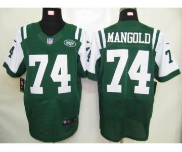 nike nfl jerseys new york jets #74 mangold green[elite]