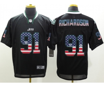 nike nfl jerseys new york jets #91 richardson black[Elite USA flag fashion]