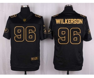 nike nfl jerseys new york jets #96 wilkerson black gold collection[Elite]