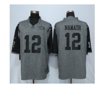 Men Nike New York Jets #12 Joe Namath Gray Stitched Gridiron Gray Limited Jersey