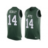 Men Nike New York Jets #14 Jeremy Kerley Limited Green Player Name & Number Tank Top NFL Jersey