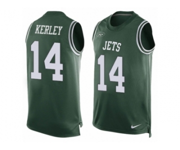 Men Nike New York Jets #14 Jeremy Kerley Limited Green Player Name & Number Tank Top NFL Jersey