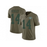 Men Nike New York Jets #14 Jeremy Kerley Limited Olive 2017 Salute to Service NFL Jersey