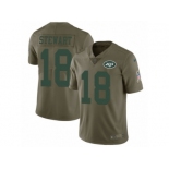 Men Nike New York Jets #18 ArDarius Stewart Limited Olive 2017 Salute to Service NFL Jersey