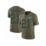 Men Nike New York Jets #21 LaDainian Tomlinson Limited Olive 2017 Salute to Service NFL Jersey