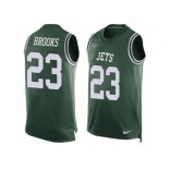 Men Nike New York Jets #23 Terrence Brooks Limited Green Player Name & Number Tank Top NFL Jersey