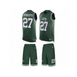 Men Nike New York Jets #27 Darryl Roberts Limited Green Tank Top Suit NFL Jersey