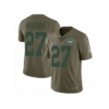 Men Nike New York Jets #27 Darryl Roberts Limited Olive 2017 Salute to Service NFL Jersey