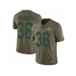 Men Nike New York Jets #36 Rashard Robinson Limited Olive 2017 Salute to Service NFL Jersey