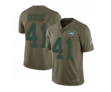 Men Nike New York Jets #41 Buster Skrine Limited Olive 2017 Salute to Service NFL Jers