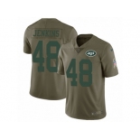 Men Nike New York Jets #48 Jordan Jenkins Limited Olive 2017 Salute to Service NFL Jersey