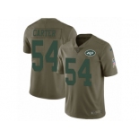 Men Nike New York Jets #54 Bruce Carter Limited Olive 2017 Salute to Service NFL Jersey