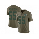 Men Nike New York Jets #55 Lorenzo Mauldin Limited Olive 2017 Salute to Service NFL Jersey