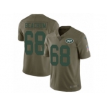 Men Nike New York Jets #68 Kelvin Beachum Limited Olive 2017 Salute to Service NFL Jersey