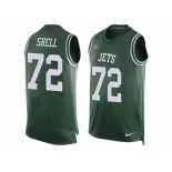 Men Nike New York Jets #72 Brandon Shell Limited Green Player Name & Number Tank Top NFL Jersey