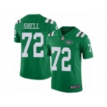 Men Nike New York Jets #72 Brandon Shell Limited Green Rush Vapor Untouchable NFL Jersey