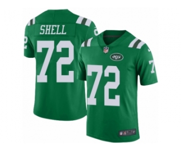 Men Nike New York Jets #72 Brandon Shell Limited Green Rush Vapor Untouchable NFL Jersey