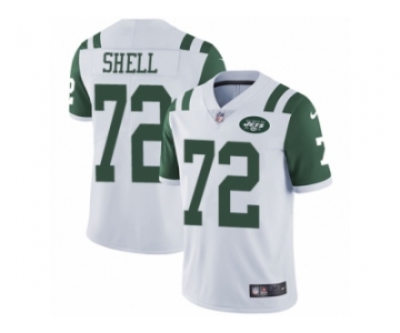 Men Nike New York Jets #72 Brandon Shell White Vapor Untouchable Limited Player NFL Jersey