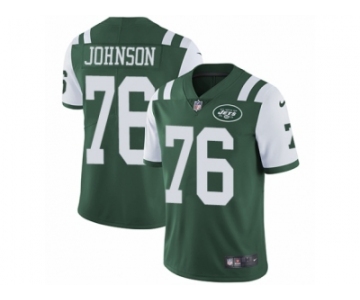 Men Nike New York Jets #76 Wesley Johnson Green Team Color Vapor Untouchable Limited Player NFL Jersey