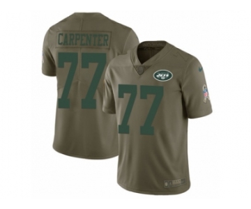 Men Nike New York Jets #77 James Carpenter Limited Olive 2017 Salute to Service NFL Jersey