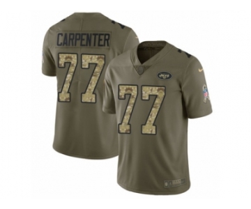 Men Nike New York Jets #77 James Carpenter Limited Olive Camo 2017 Salute to Service NFL Jersey