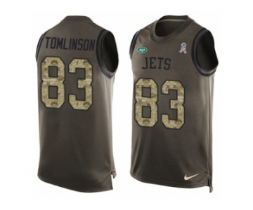 Men Nike New York Jets #83 Eric Tomlinson Limited Green Salute to Service Tank Top NFL Jersey