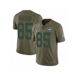 Men Nike New York Jets #85 Wesley Walker Limited Olive 2017 Salute to Service NFL Jersey