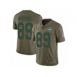 Men Nike New York Jets #89 Jalin Marshall Limited Olive 2017 Salute to Service NFL Jersey