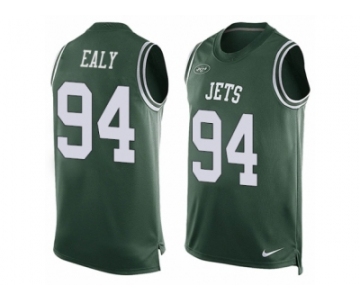 Men Nike New York Jets #94 Kony Ealy Limited Green Player Name & Number Tank Top NFL Jersey