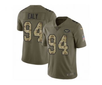 Men Nike New York Jets #94 Kony Ealy Limited Olive Camo 2017 Salute to Service NFL Jersey